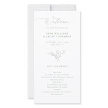 Elegante Sage Greenery Boho Floral Wedding Program