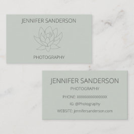 Elegante Sage Lotus Blume Minimalistisch Fotografi Visitenkarte