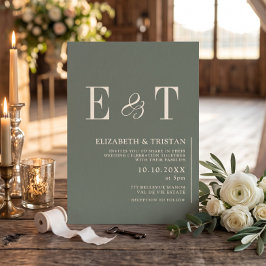 Elegante Sage-Minimalistische Hochzeitseinladung Einladung