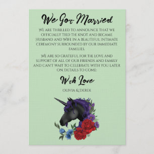 Elegante Sage-Schwarze-Einhorn-Blumen-Fantasie-Hoc Einladung