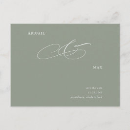 Elegante Sage Wedding Save the Date Announcement Postkarte