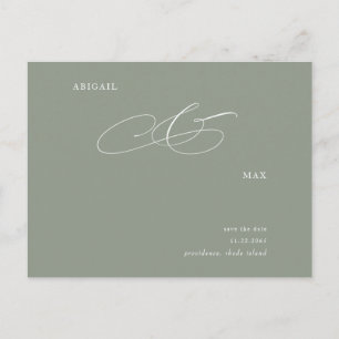  Elegante Sage Wedding Save the Date Announcement Postkarte