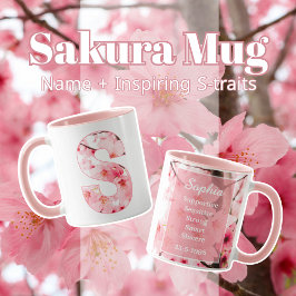 Elegante Sakura Custom-Tasse mit Letter S Tasse
