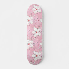 Elegante Sakura Kirschblüte Rosa Blütenmädchen Skateboard