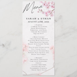 Elegante Sakura Rosa Blumenkirsche Blossom Hochzei Menükarte