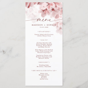 Elegante Sakura Zweig Moderne Hochzeit im Frühjahr Menükarte