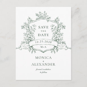Elegante Salbei-Französische-Garten-Hochzeit - Ter Postkarte