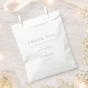 Elegante Salbei-Grün-Dankeschön-Hochzeit Geschenktütchen