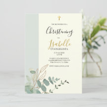 Elegante Salbei-Grün-Gold-Eukalyptus-Taufe