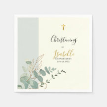 Elegante Salbei-Grün-Gold-Eukalyptus-Taufe