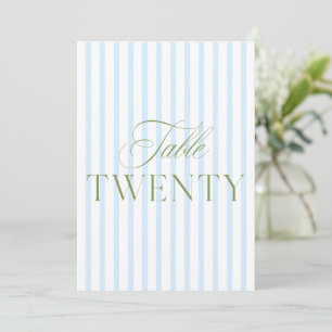 Elegante Salbeigrün- und Blaue Hochzeit 20 Tischnu Einladung