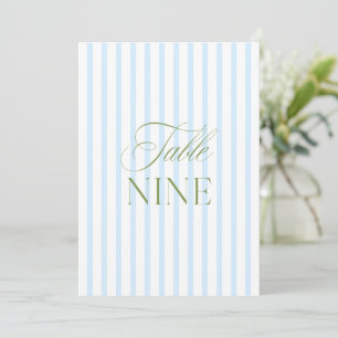 Elegante Salbeigrün- und Blaue Hochzeitstisch-Numm Einladung