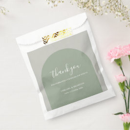 Elegante Salbeigrüne Arch Boho Hochzeits-Dankeschö Geschenktütchen