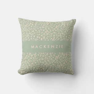 Elegante Salbeigrüne Botanische Personalisierte Kissen