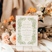 Elegante Salbeigrüne Florale Braut-Luncheon