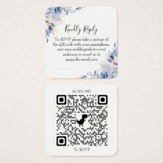 Elegante Salbeigrüne Florale Hochzeits-RSVP-QR-Cod