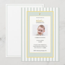 Elegante Salbeigrüne Goldene Foto-Taufe
