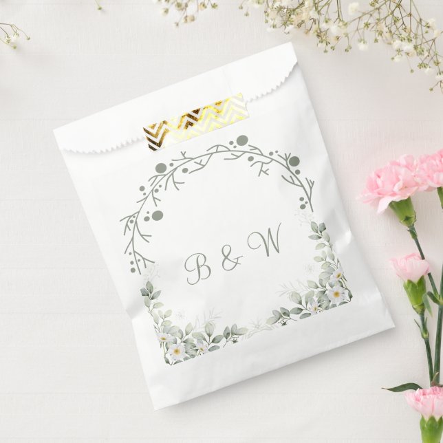 Elegante Salbeigrüne Hochzeit Geschenktütchen (Versiegelt)