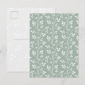 Elegante Salbeigrüne Minimalistische Botanische Zw Feiertagspostkarte