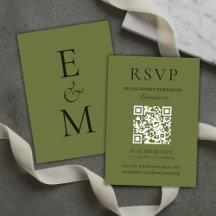 Elegante Salbeigrüne Minimalistische Hochzeits-QR-