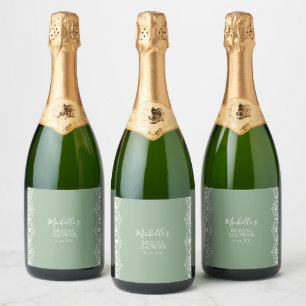 Elegante Salbeigrüne Spitzen-Brautparty