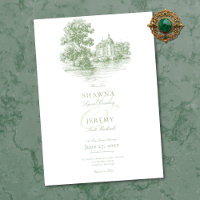 Elegante Salbeigrüne Toile Französische Manor-Hoch