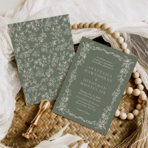 Elegante Salbeigrüne Vintage-Victorian-Hochzeit