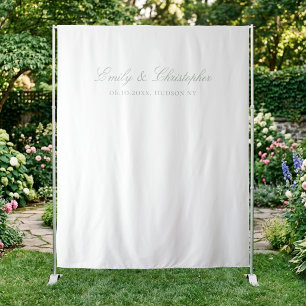 Elegante Salbeigrüne Weiße Klassische Hochzeitskul Wandteppich
