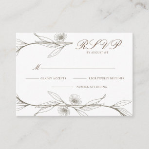 Elegante Sample Mini Blumenkarte RSVP Card Begleitkarte