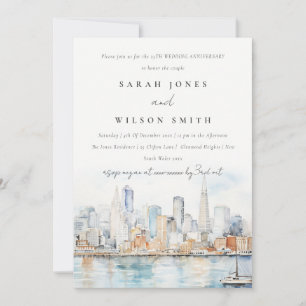 Elegante San Francisco-Landschafts-Hochzeits-Jubil Einladung