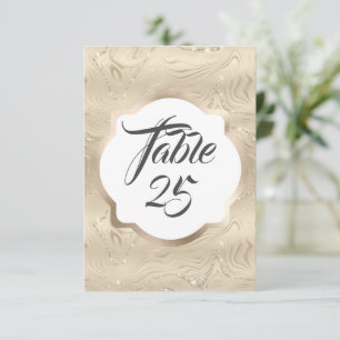 Elegante Sandy Gold Imitate Foil Tischnummer Card