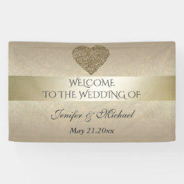 Elegante, sanfte abstrakte Herzhochzeit Banner