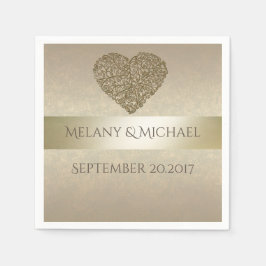 Elegante, sanfte abstrakte Herzhochzeit Serviette