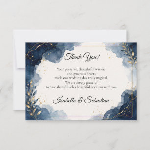 Elegante Saphir-Minimalismus-Luxus-Hochzeit Dankeskarte