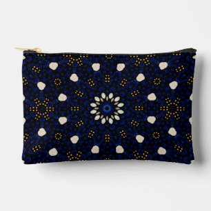 Elegante Sapphire Blue & Pearl Abstrakt Dot Art Zubehörtasche