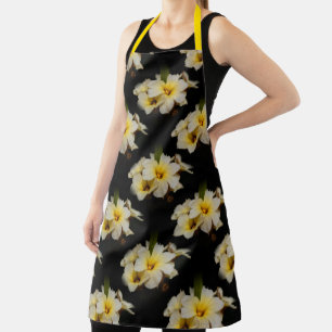 Elegante Satin-Blume auf Schwarz Schürze