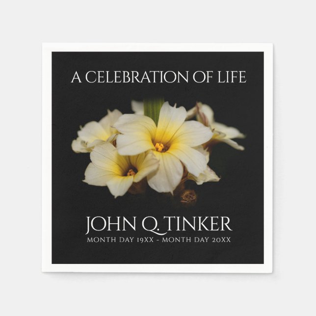 Elegante Satin-Blume auf Schwarz Serviette (Vorderseite)