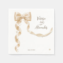 Elegante Satin-Schleifen-Hochzeitspapier-Serviette