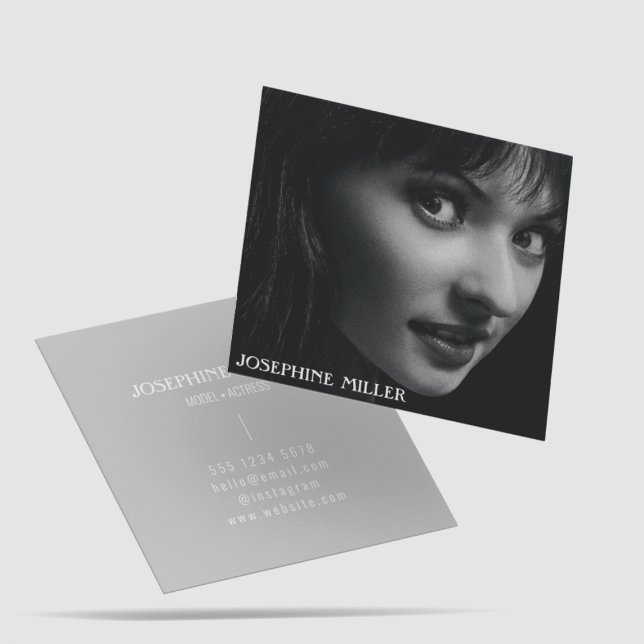 Elegante saubere, einfache Berufliche Fotografie Quadratische Visitenkarte (Von Creator hochgeladen)