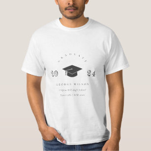 Elegante saubere minimale einfache Graduierungspau T-Shirt