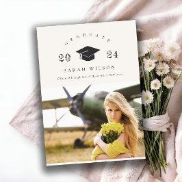 Elegante saubere minimale Saubere Foto Graduierung Einladung