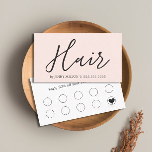 Elegante saubere Rose Weiß Fett Haarstil Visitenkarte