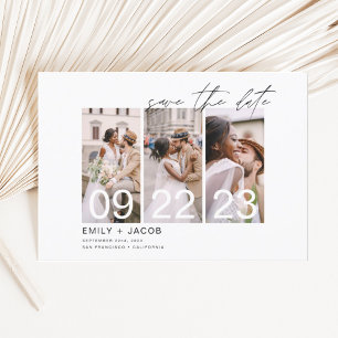 Elegante Save-the-Date 3 Foto Einladungen