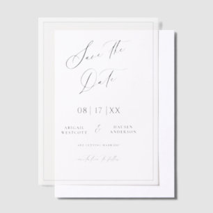Elegante Save-the-Date-Ankündigung Vellum-Overlay