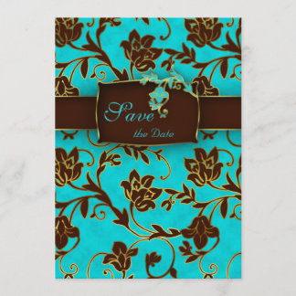 Elegante Save the Date Card Gold Floral BB