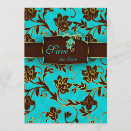Elegante Save the Date Card Gold Floral BB 2
