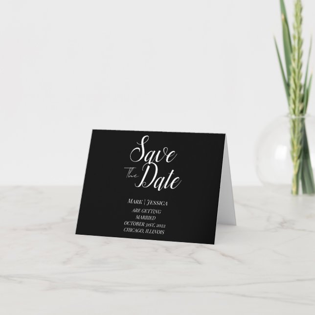 Elegante Save The Date Danke Karte (Vorderseite)