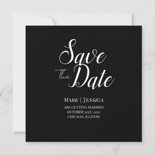 Elegante Save The Date Dankeskarte (Vorderseite)