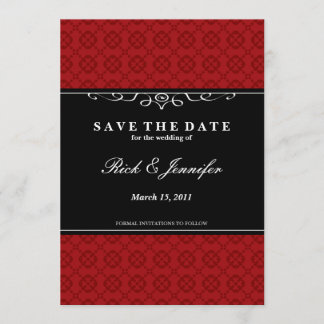 Elegante Save the Date Einladung (rot)
