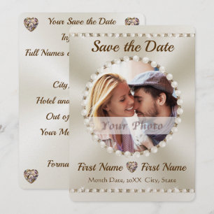 Elegante Save the Date Einladungen, individuell an Einladung
